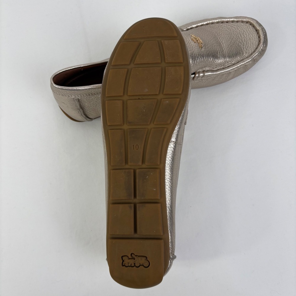 Coach Marley Driver Metallic Champagne Gold Leather Loafers G5200 Womens 10B - Picture 10 of 12
